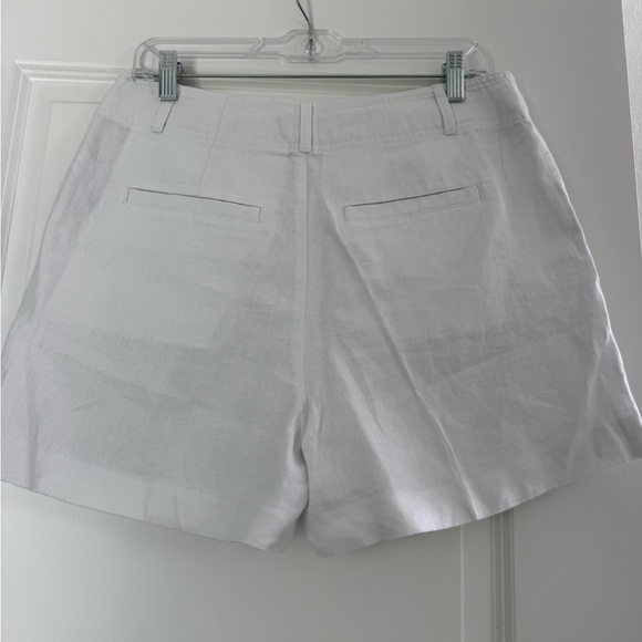 Madewell Women's High Waist White Linen Shorts - Picture 4 of 7